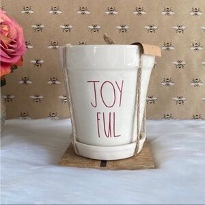 Rae Dunn JOYFUL Christmas Home Decor Kitchen Garden Planter